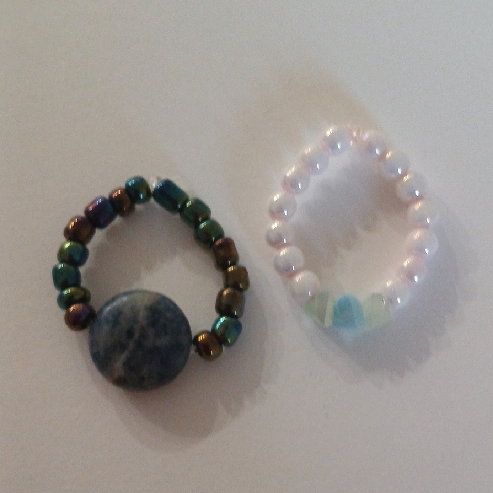Colorful Beaded Rings Set